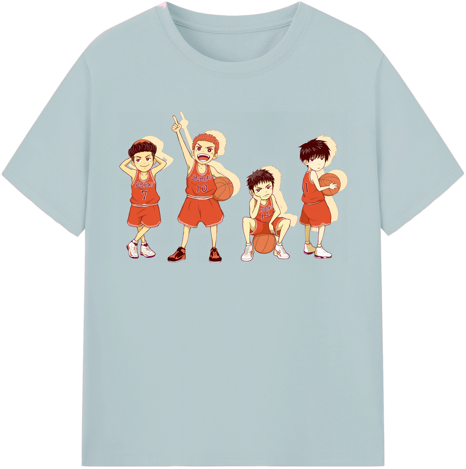 SLAM DUNK／スラムダンク 綿100％半袖Tシャツ（フロントプリント）